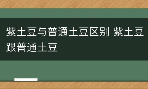 紫土豆与普通土豆区别 紫土豆跟普通土豆