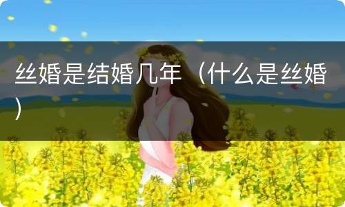 丝婚是结婚几年（什么是丝婚）