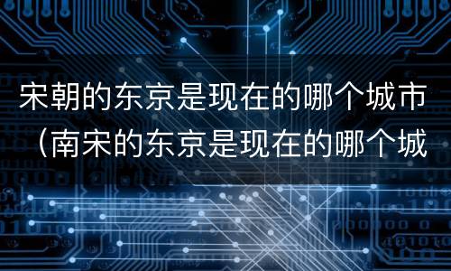 宋朝的东京是现在的哪个城市（南宋的东京是现在的哪个城市）