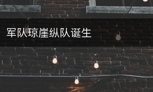 军队琼崖纵队诞生