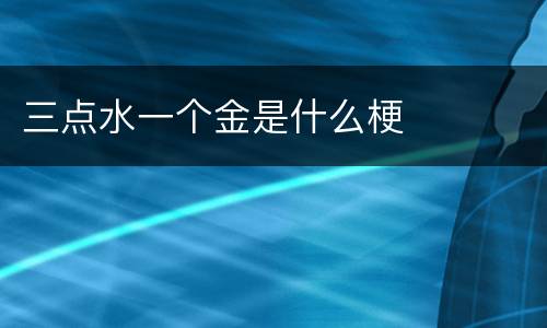 三点水一个金是什么梗