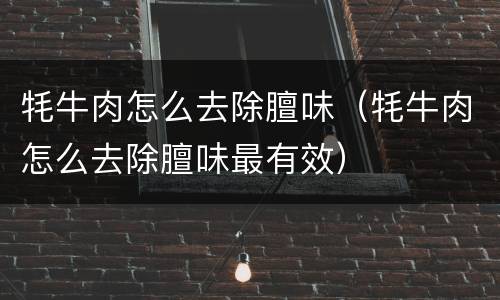 牦牛肉怎么去除膻味（牦牛肉怎么去除膻味最有效）