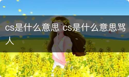 cs是什么意思 cs是什么意思骂人