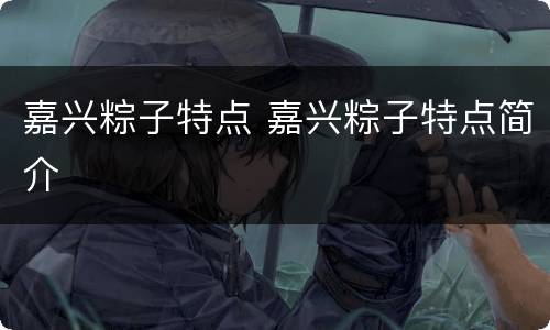 嘉兴粽子特点 嘉兴粽子特点简介