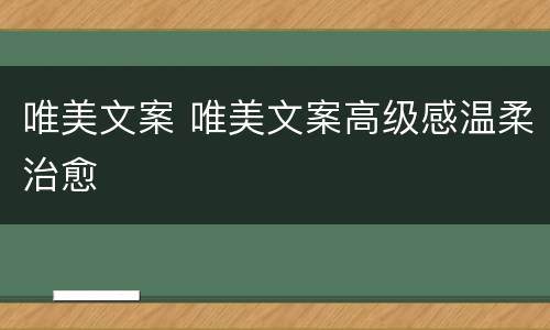 唯美文案 唯美文案高级感温柔治愈