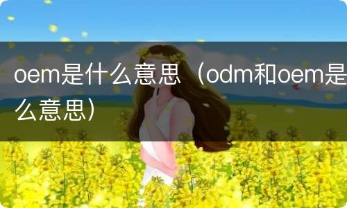 oem是什么意思（odm和oem是什么意思）