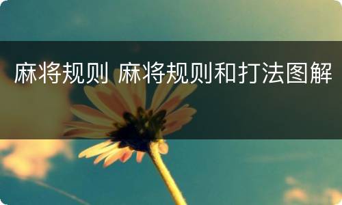 麻将规则 麻将规则和打法图解