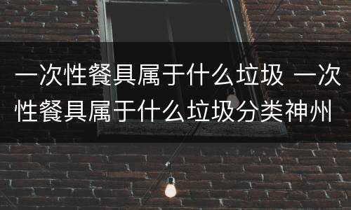 一次性餐具属于什么垃圾 一次性餐具属于什么垃圾分类神州十三号