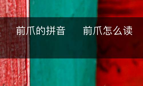 ​前爪的拼音  ​前爪怎么读