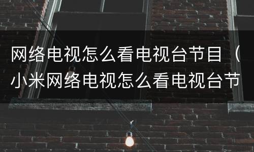 网络电视怎么看电视台节目（小米网络电视怎么看电视台节目）