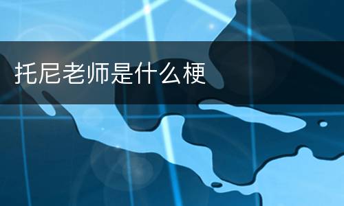 托尼老师是什么梗