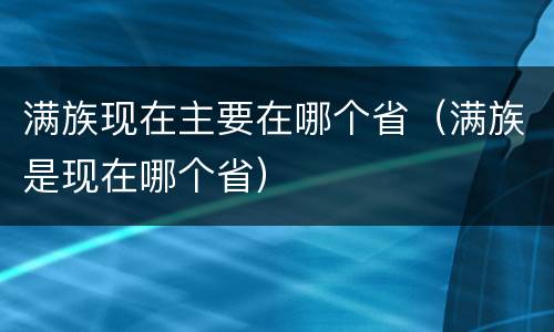 满族现在主要在哪个省（满族是现在哪个省）