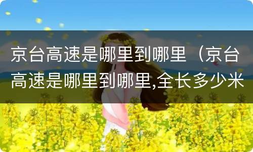 京台高速是哪里到哪里（京台高速是哪里到哪里,全长多少米）