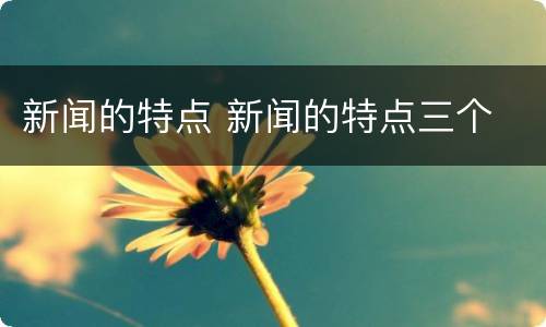 新闻的特点 新闻的特点三个