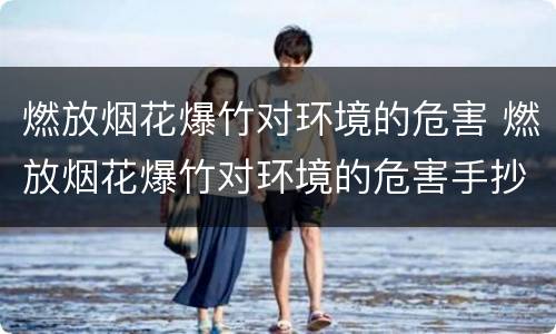 燃放烟花爆竹对环境的危害 燃放烟花爆竹对环境的危害手抄报