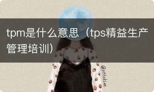 tpm是什么意思（tps精益生产管理培训）