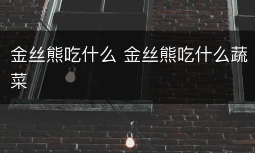 金丝熊吃什么 金丝熊吃什么蔬菜