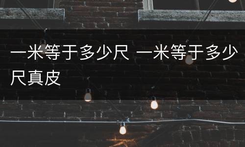 一米等于多少尺 一米等于多少尺真皮