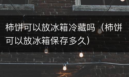 柿饼可以放冰箱冷藏吗（柿饼可以放冰箱保存多久）