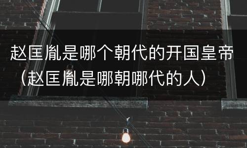 赵匡胤是哪个朝代的开国皇帝（赵匡胤是哪朝哪代的人）