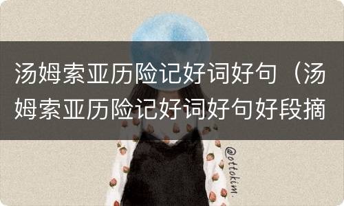 汤姆索亚历险记好词好句（汤姆索亚历险记好词好句好段摘抄）