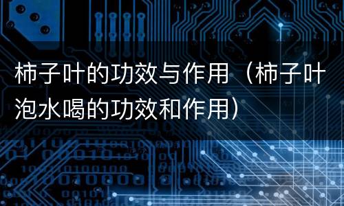 柿子叶的功效与作用（柿子叶泡水喝的功效和作用）