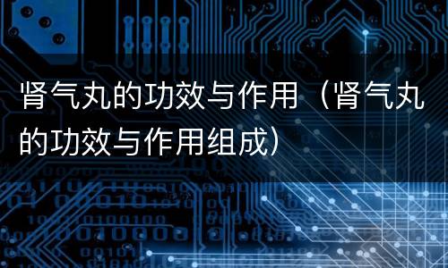 肾气丸的功效与作用（肾气丸的功效与作用组成）