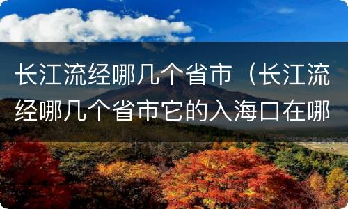 长江流经哪几个省市（长江流经哪几个省市它的入海口在哪里）