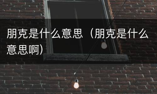 朋克是什么意思（朋克是什么意思啊）