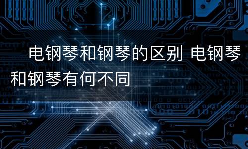 ​电钢琴和钢琴的区别 电钢琴和钢琴有何不同