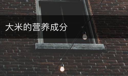 大米的营养成分