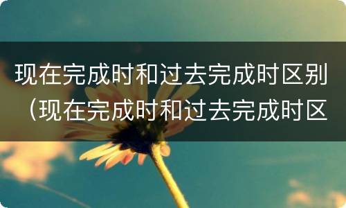 现在完成时和过去完成时区别（现在完成时和过去完成时区别）