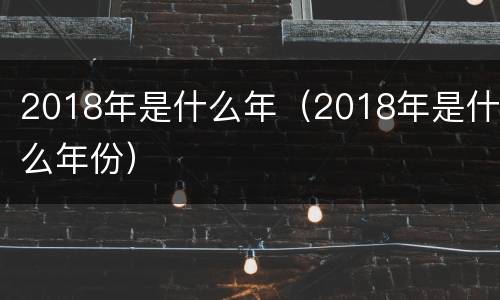 2018年是什么年（2018年是什么年份）