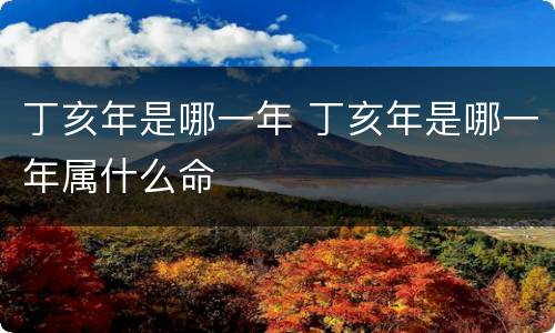 丁亥年是哪一年 丁亥年是哪一年属什么命
