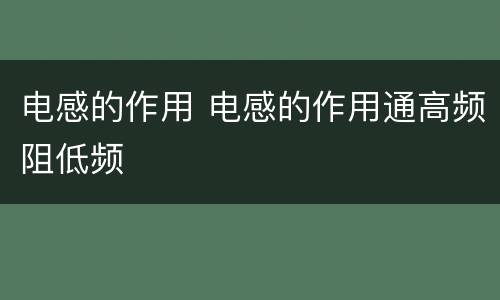 电感的作用 电感的作用通高频阻低频