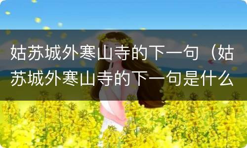 姑苏城外寒山寺的下一句（姑苏城外寒山寺的下一句是什么作者是谁）