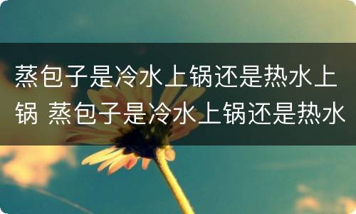 蒸包子是冷水上锅还是热水上锅 蒸包子是冷水上锅还是热水上锅 视频