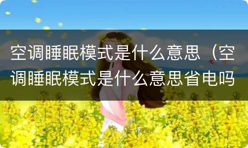 空调睡眠模式是什么意思（空调睡眠模式是什么意思省电吗）