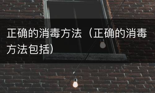 正确的消毒方法（正确的消毒方法包括）