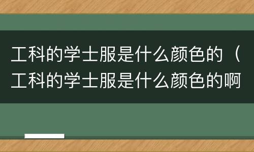 工科的学士服是什么颜色的（工科的学士服是什么颜色的啊）