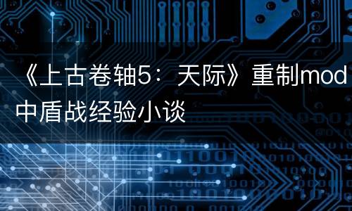 《上古卷轴5：天际》重制mod中盾战经验小谈
