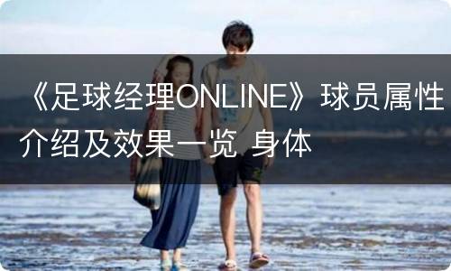 《足球经理ONLINE》球员属性介绍及效果一览 身体
