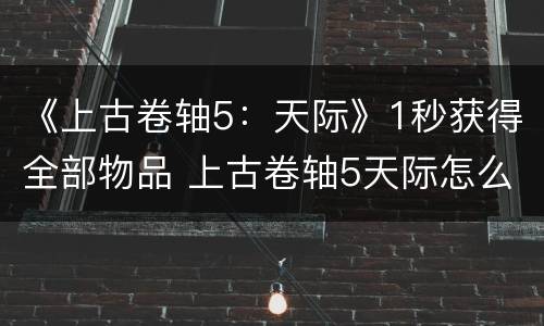 《上古卷轴5：天际》1秒获得全部物品 上古卷轴5天际怎么从万物屋出来