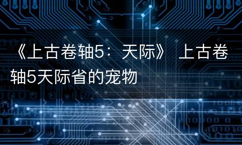 《上古卷轴5：天际》 上古卷轴5天际省的宠物