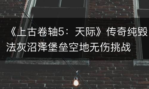《上古卷轴5：天际》传奇纯毁法灰沼泽堡垒空地无伤挑战