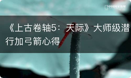 《上古卷轴5：天际》大师级潜行加弓箭心得