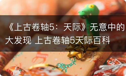 《上古卷轴5：天际》无意中的大发现 上古卷轴5天际百科
