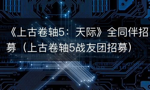 《上古卷轴5：天际》全同伴招募（上古卷轴5战友团招募）
