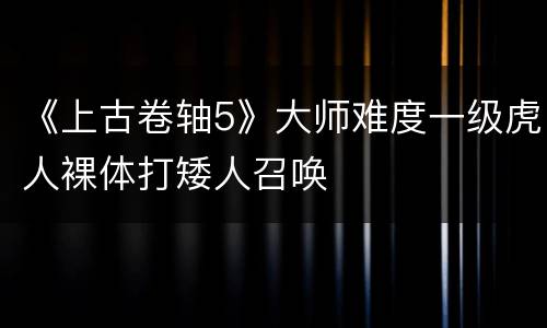 《上古卷轴5》大师难度一级虎人裸体打矮人召唤