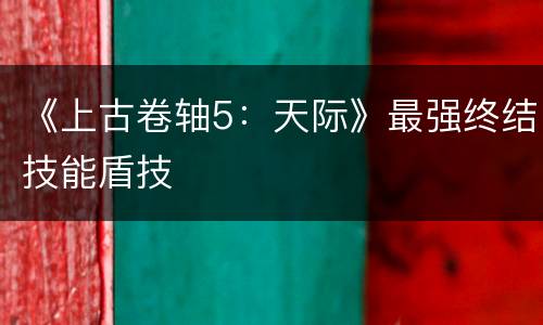 《上古卷轴5：天际》最强终结技能盾技